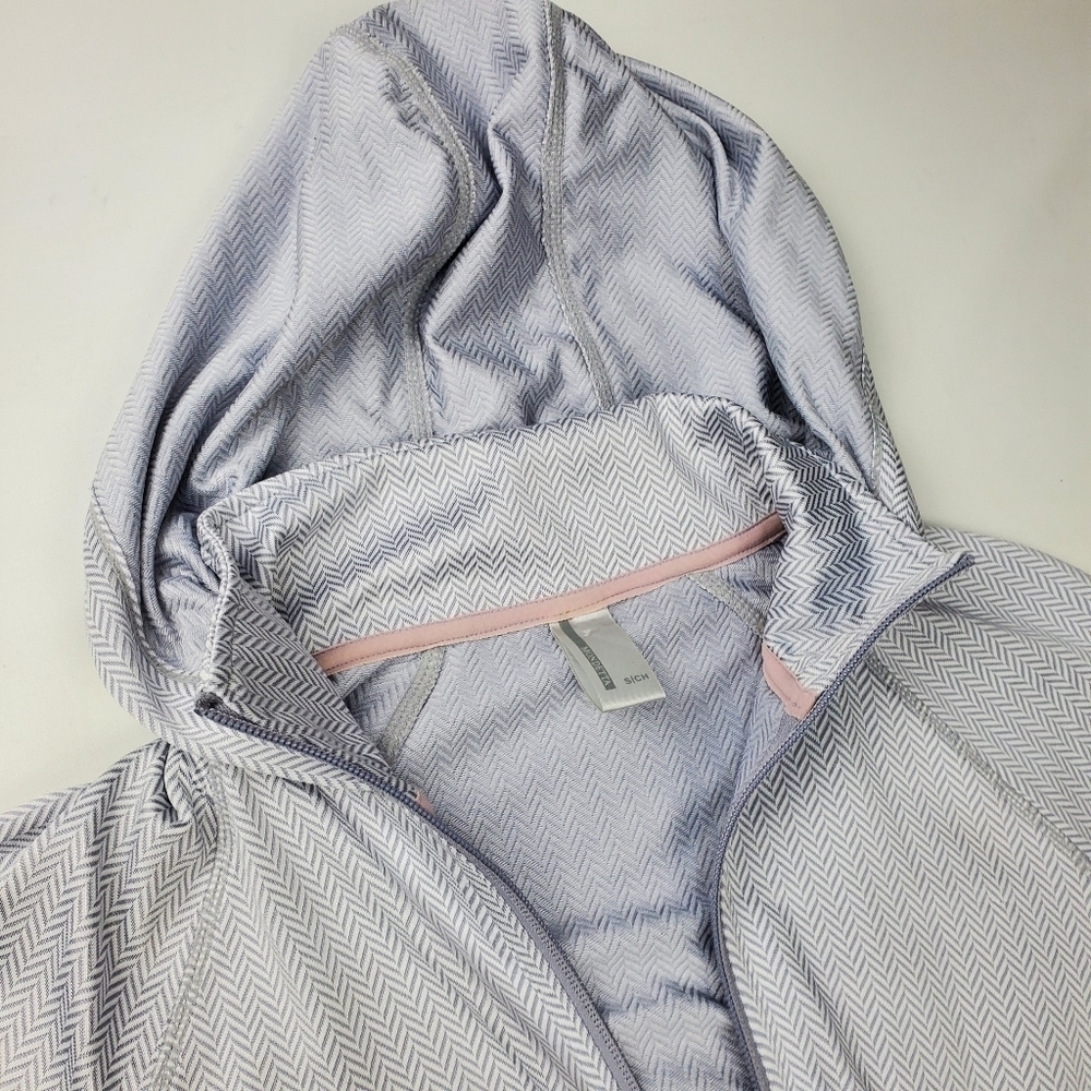 New Mondetta Silver Hooded Run Jacket Shirt Small - Picture 12 of 15